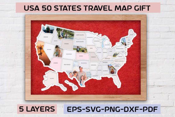 Download USA Travel Push Pin Map SVG Laser Cut - Pin Collection