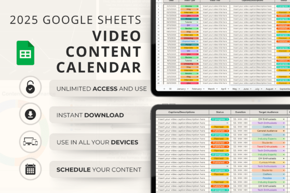 Download Google Sheets Video Content Calendar - Content calendar Collection