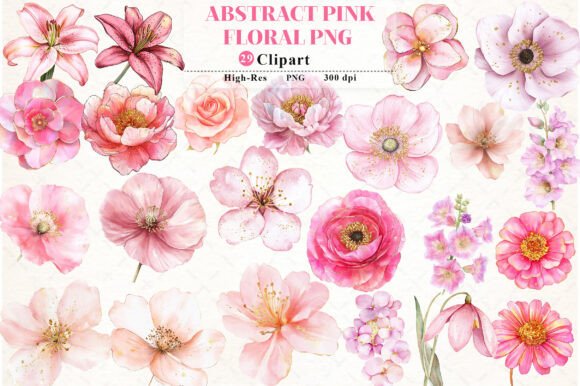 Download Abstract Pink Flower Clipart - Pin Collection
