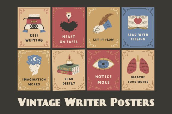 Download Vintage Writer Quote Posters - Writer Collection