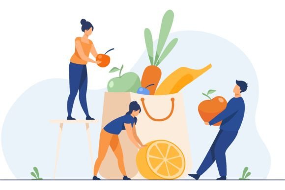 Download People Keeping Healthy Diet. Man and Wom - Diet Collection
