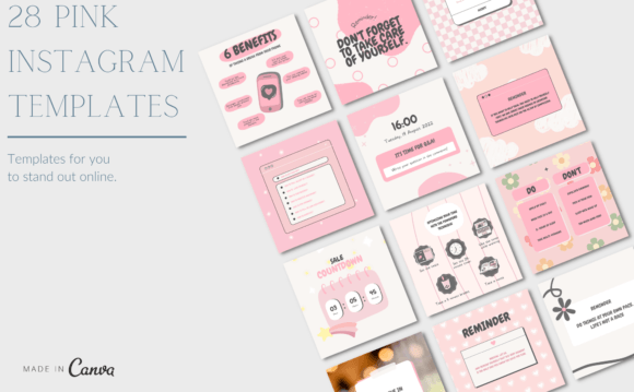 Download Pink Instagram Canva Templates - Pin Collection