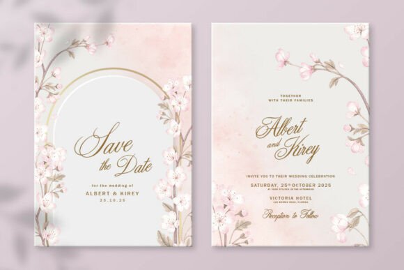 Download Romantic Pink Floral Wedding Invitation - Pin Collection