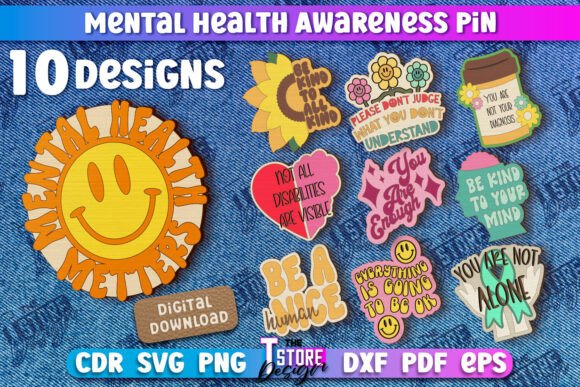 Download Mental Health Awareness Pin Bundle | CNC - Pin Collection