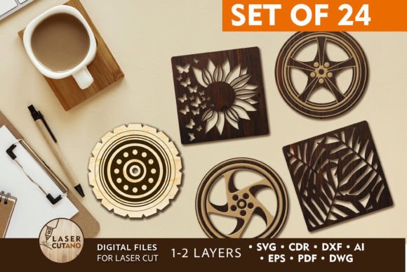 Download COASTERS Bundle Templates for Cutting - Premium Bundle