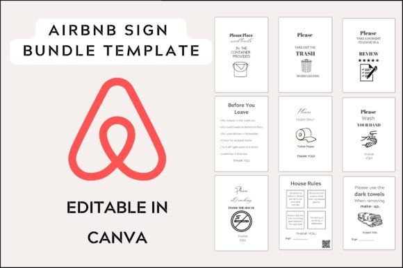 Download Airbnb Sign Bundle Templates - Premium Resources