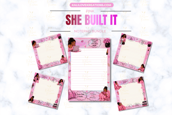 Download She Built It Notes–Notepad Bundle (Pink) - Pin Collection