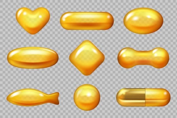Download Realistic Gold Capsule. Dropping Yellow - Pin Collection