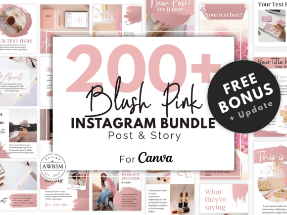 Download 200 Blush Pink Instagram Template Kit - Pin Collection