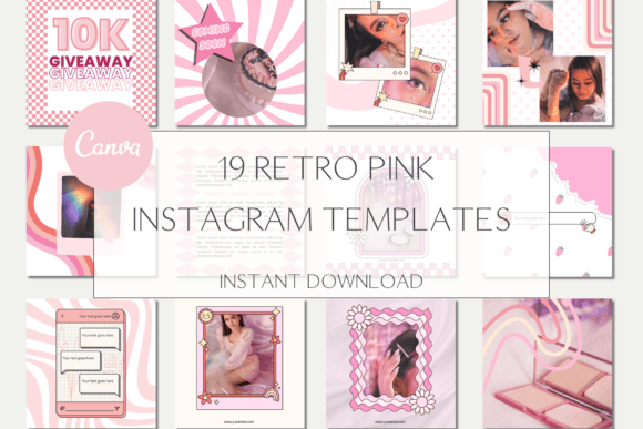 Download Pink Retro Instagram Editable Template - Instagram editable Collection