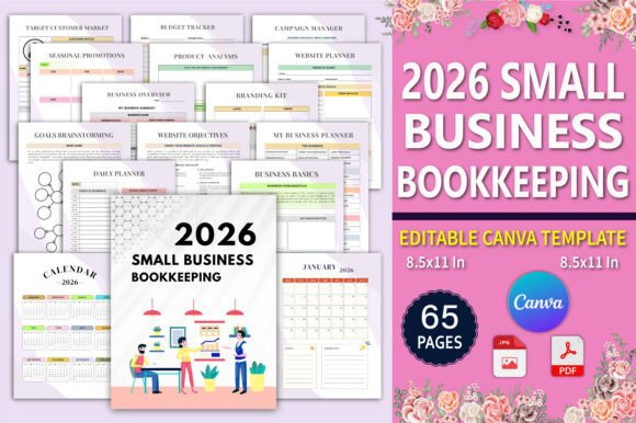 Download 2026 Small Business Bookkeeping Planner - Pin Collection