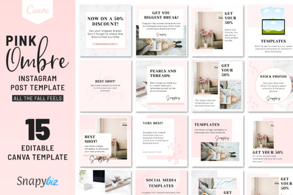 Download Pink Ombre Instagram Canva Template - Pin Collection